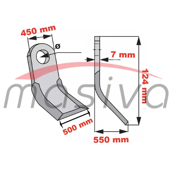 NOŽ ZA MALČER Y  16 x 50 X 124 x 7  TEŽINA 310 gr-1