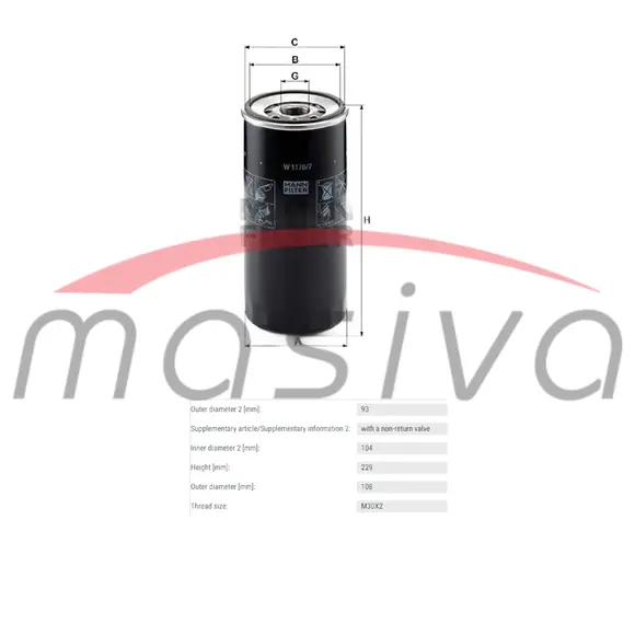 FILTER ULJA FIAT 160-90,180-90-1