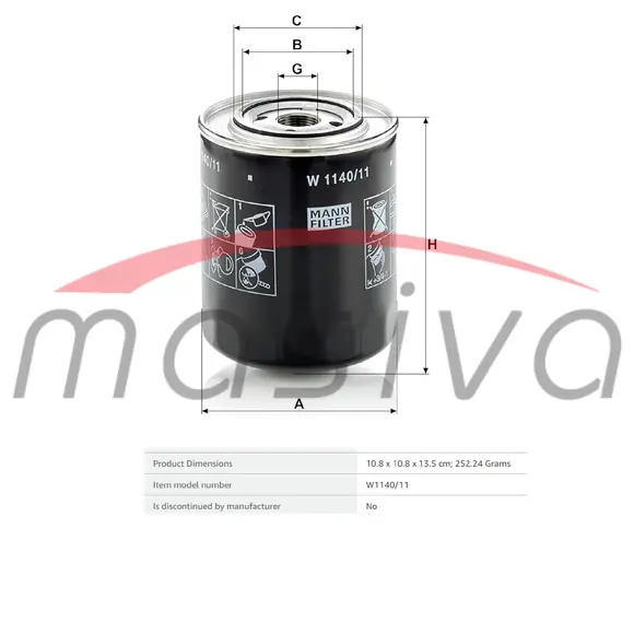 FILTER ULJA MOTORA NAVOJ M 24 X 1,5  VISINA 135 mm-0
