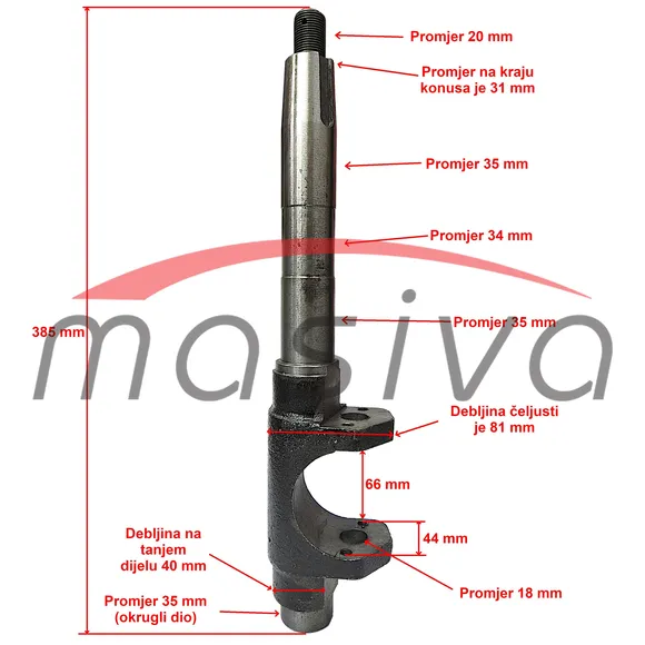 OSOVINA UPRAVLJAČA ZETOR 5211,6211,7211,7711-1