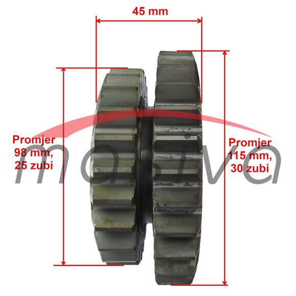 ZUPČANIK ZETOR 2 I 3 BRZ 30/25 ZETOR 3011,5011-3