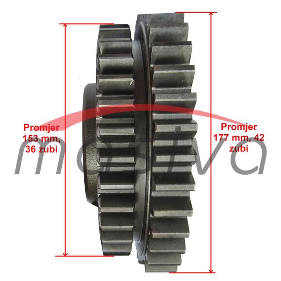 ZUPČANIK ZETOR 3 I 4 BRZ Z42/36 FI62-3