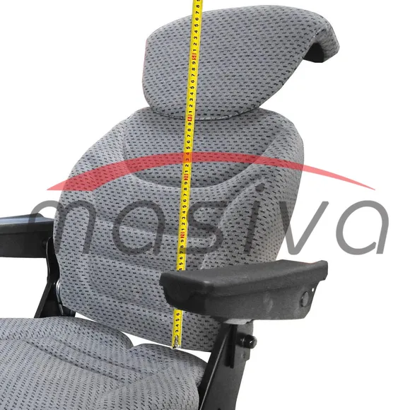 SJEDALO MEHANIČKO-POMIČAN NASLON ZA GLAVU I RUKE-2 POMAKA SJEDIŠTA-TEKSTIL SIVO-3