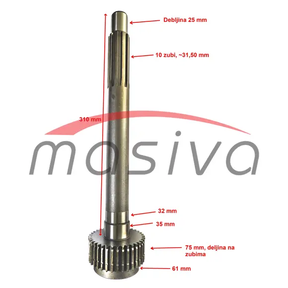 SPOJNIČKA OSOVINA PRVOG STEPENA IMT-5100-5106 Z=36    MASIVA-1
