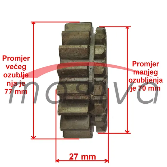 ZUPČANIK ZETOR 4 BRZINA Z19 FI V 77mm U 47mm-3