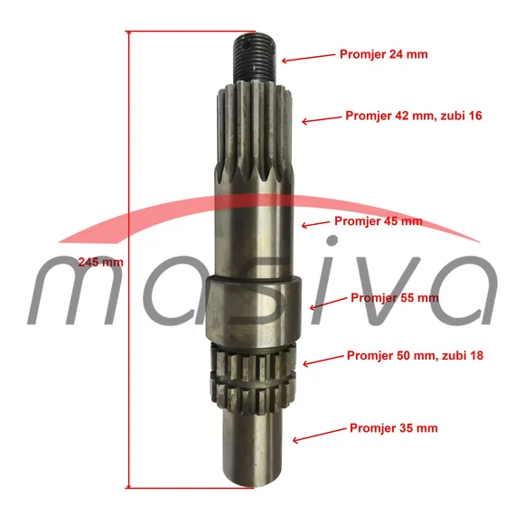 OSOVINA ZUPČANIKA ZETOR 16/18 ZUBI-1