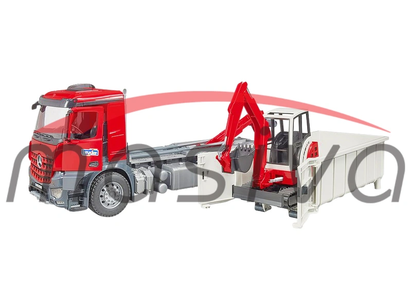 IGRAČKA KAMION MB ACTROS SA KONTENJEROM + MINI BAGER-0