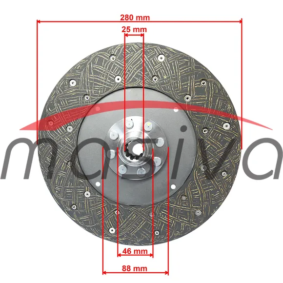 LAMELA HIDRAULIČNA FIAT-550 600   280mm  Z=10 x 28-2