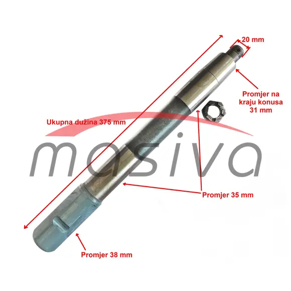 OSOVINA RUKAVCA LIJEVA ZETOR 3511-1