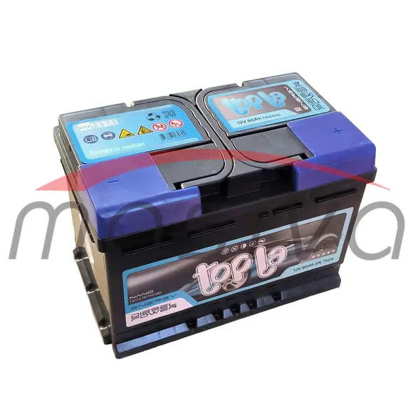 AKUMULATOR 12V 80 Ah D + 750 A, TOPLA DIESEL POWER-0