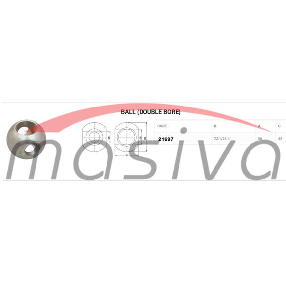 KUGLA PRIKLJUČKA 22,1/28,4 X 56 X 45-0