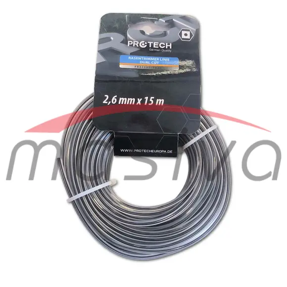 FLAKS NIT ZA TRIMER 2,6 mm, 15 m, KOCKASTI DUAL CUT-0