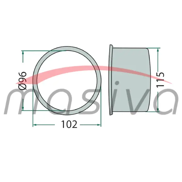 ČAURA ROTO KOSE DEUTZ FAHR FI 96 X 102 X 115  PVC-1