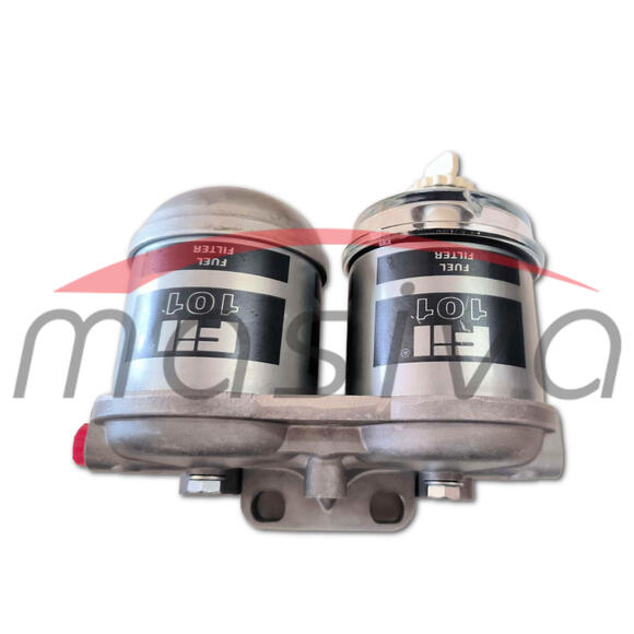 NOSAČ FILTERA GORIVA KOMPLETNI DUPLI SA ALUMINISKOM I STAKLENOM ČAŠICOM IMT-539-1