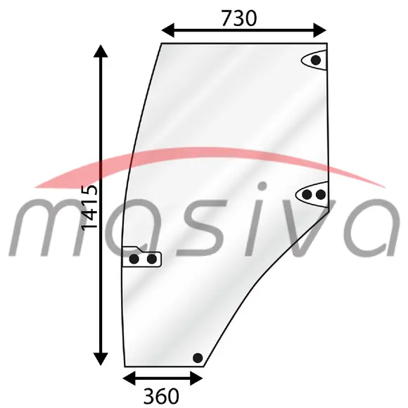 STAKLO VRATA LIJEVO CASE CX, MX-0