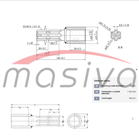 REDUKCIJA KARDANSKE OSOVINA FI 35 NA 1"3/8 Z-6 NA KAJLU-2