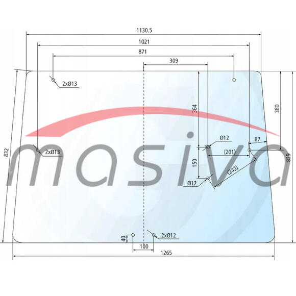STAKLO KABINE ZADNJE JOHAN DEERE 2 RUPE-0