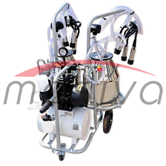 MUZILICA ZA KRAVE 2 JEDINICE, 2 KANTE 30l - ULJNA PUMPA, CRNE SISNE GUME MASIVA-4