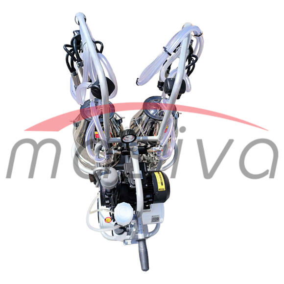 MUZILICA ZA KRAVE 2 JEDINICE, 2 KANTE 30l - ULJNA PUMPA, CRNE SISNE GUME MASIVA-5