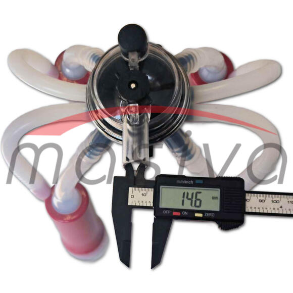 MUZNA JEDINICA ZA KRAVE, SABIRNIK 160 cc, PVC DRŽAČ, SILIK. SISNE GUME, MASIVA-4