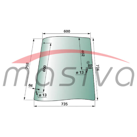 STAKLO PREDNJE GORNJE JOHN DEERE SG2 3350, 3650-0