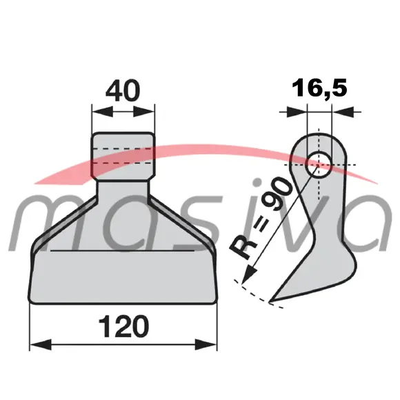 ČEKIĆ ZA MALČER FI 16,5 X 40 X120 TEŽINA 1080 GRAMA-1