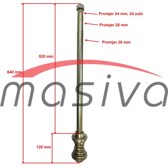 VRETENO UPRAVLJAČA UNIVERZAL UTB-445 DESNO     40.34.022   596156   TU-1