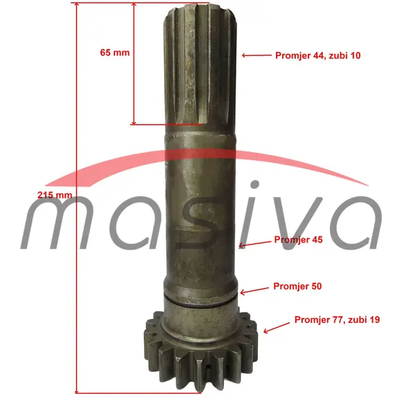 SPOJNIČKA OSOVINA ŠUPLJA 10 BRZINA IMT-577-578  Z=19    513.00.072-1