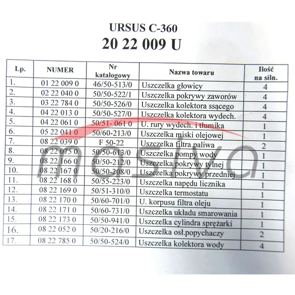 BRTVE MOTORA KOMPLET URSUS C-355,360-3