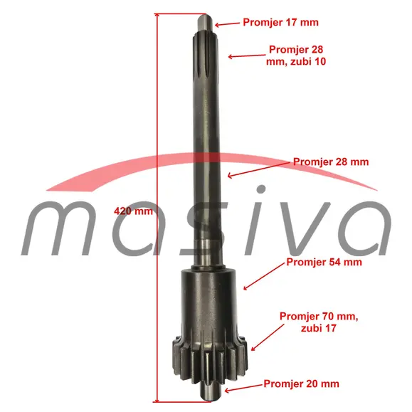 OSOVINA SPOJNIČKA IMT-540  Z=17    540.23.706-1