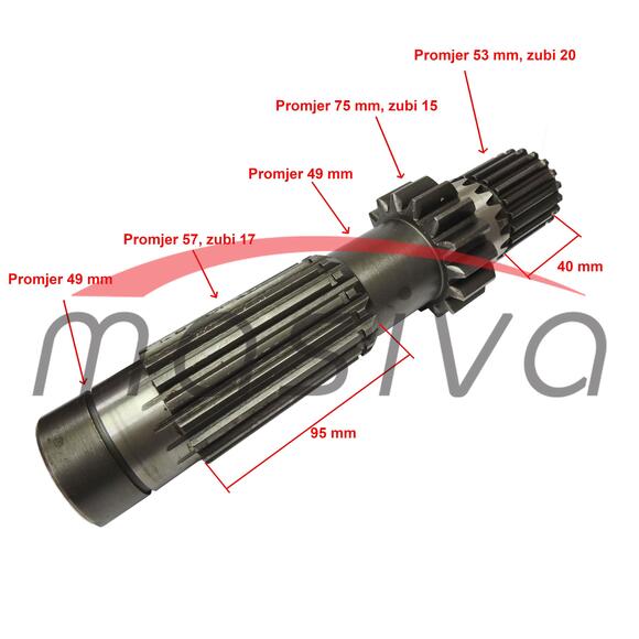 VRATILO ŠUPLJE  IMT-545-549 DELUX-560  Z=15    560.03.301-1