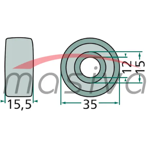 LEŽAJ PICK UP WELGER 12 X 35-1