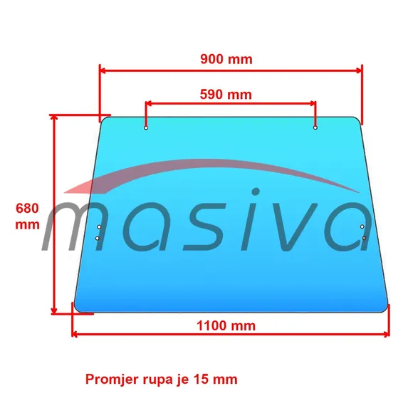 STAKLO ZADNJE IMT-539  S RUPAMA-1