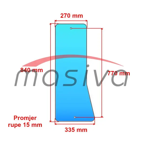 STAKLO PREDNJE DONJE IMT-542/560  DVIJE RUPE-1