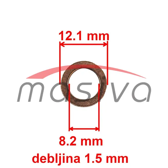 PODLOŠKA BAKRENA CRIJEVA POVRATA GORIVA 8,2x12x1,5    20404670058-1