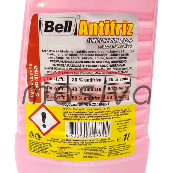 ANTIFRIZ BELL 100%  G 12 - CRVENI  1/1 l   KONCENTRAT LONG LIFE-4