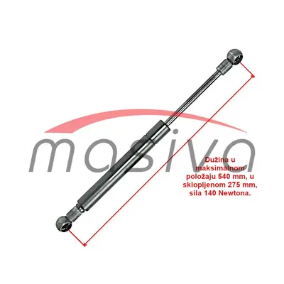 AMORTIZER VRATA FIAT F SERIJA D:265-540 mm, N:140-1