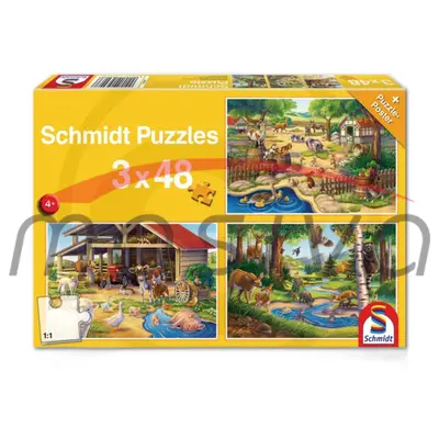 IGRAČKA PUZZLE ŽIVOTINJE 3X48 KOM-0
