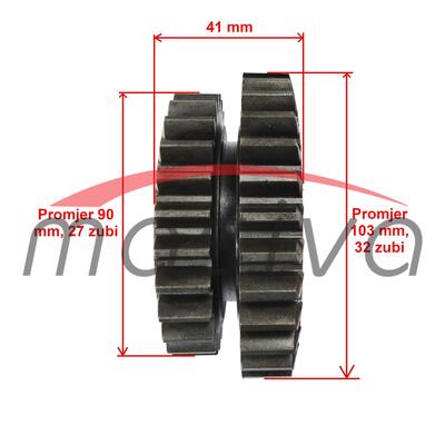 ZUPČANIK ZETOR 2511 MJENJAČA Z=27/32 UTORA 14    2011-1908-3