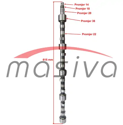 BREGASTA OSOVINA 4 CILINDRA ZETOR-6211-6245-7211-7245-7711-7745