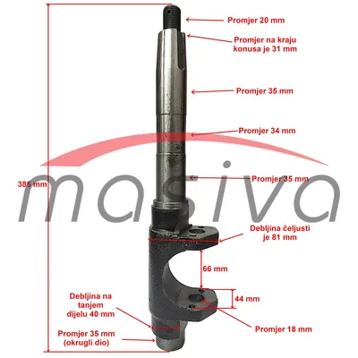OSOVINA UPRAVLJAČA ZETOR 5211,6211,7211,7711-1