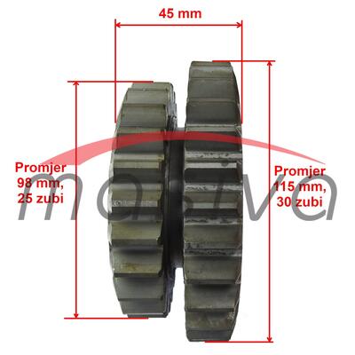 ZUPČANIK ZETOR 2 I 3 BRZ 30/25 ZETOR 3011,5011-3