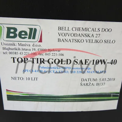 ULJE BELL TOP TIR GOLD SAE 10W40  10/1-3