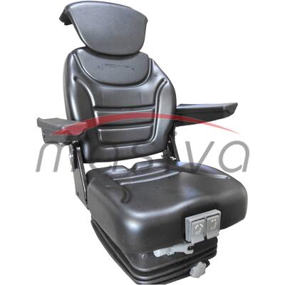 SJEDALO MEHANIČKO-POMIČAN NASLON ZA GLAVU I RUKE-2 POMAKA SJEDIŠTA-PVC CRNO