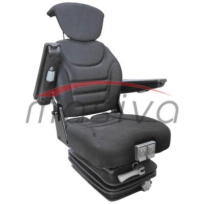 SJEDALO MEHANIČKO-POMIČAN NASLON ZA GLAVU I RUKE-2 POMAKA SJEDIŠTA-TEKSTIL CRNO