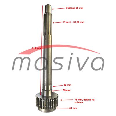 SPOJNIČKA OSOVINA PRVOG STEPENA IMT-5100-5106 Z=36    MASIVA-1