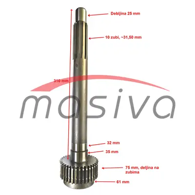 SPOJNIČKA OSOVINA PRVOG STEPENA IMT-5100-5106 Z=36    MASIVA-0
