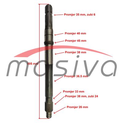 VRATILO IZLAZNO ZETOR STARA TIPA 3711-1921 L=510mm    MASIVA-1