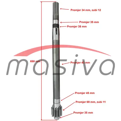 POLUOSOVINA UNIVERZAL UTB-445 DESNA DUŽA    40.25.105    4981576-1