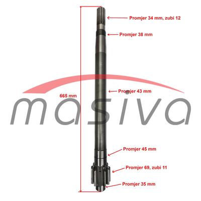 POLUOSOVINA UNIVERZAL UTB-445 LIJEVA KRAĆA    40.25.104    4981577-1